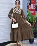 Designer Summer Special Jaipuri Cotton Gown with Hand Embroidery Work