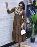 Designer Summer Special Jaipuri Cotton Gown with Hand Embroidery Work