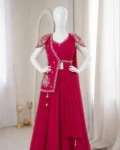 Designer Chinon Lehenga Choli with Embroidery Work Jacket Set