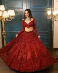 Designer Faux Georgette Embroidered Lehenga Choli with Net Dupatta