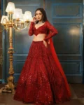 Designer Faux Georgette Embroidered Lehenga Choli with Net Dupatta