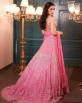 Carnival Designer Net Lehenga with Rainbow Sequins Work
