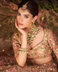 Designer Slub Silk Embroidered Lehenga Choli with Butterfly Net Dupatta