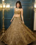 Designer Butterfly Net Embroidered Lehenga Choli with Sequins Work