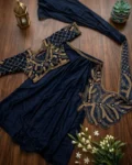Elegant Indo-Western Dhoti Drape Saree with Embroidered Blouse
