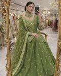 Designer Party Wear Shimmer Silk Lehenga Set with Embroidered Dupatta