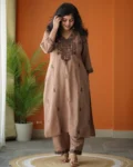 Heavy Thread Embroidered Cotton Cord Set