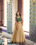 Zariya Muse Fendi Lehenga Choli with Embroidered Blouse