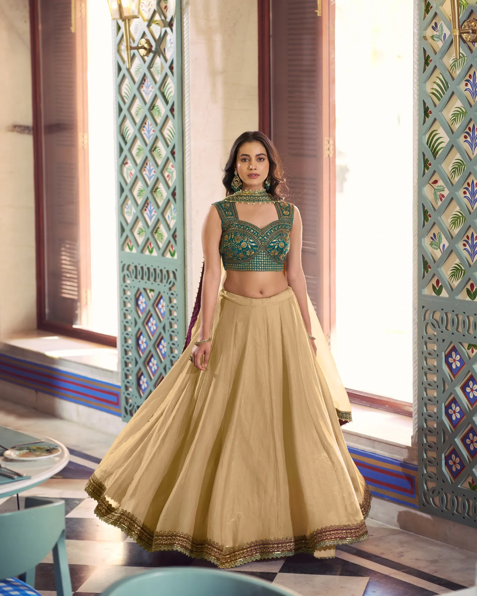 Zariya Muse Fendi Lehenga Choli with Embroidered Blouse video