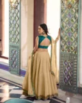 Zariya Muse Fendi Lehenga Choli with Embroidered Blouse