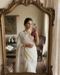 Prada Silk Embroidered Saree with Sequence Work & Position Print