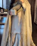 Heavy Zapan Satin Silk Embroidered Top Plazzo Dupatta Set