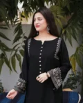 Women's Premium Cotton Aari Work Kurta Palazzo Set