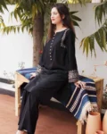 Women's Premium Cotton Aari Work Kurta Palazzo Set