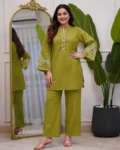 Women's Premium Cotton Embroidered Co-Ord Set