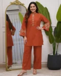 Women's Premium Cotton Embroidered Co-Ord Set