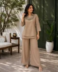 Women's Gold Crush Kurti, Koti & Palazzo Set