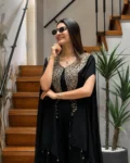 Women's Star Georgette Indo-Western Jacket, Blouse & Palazzo Set