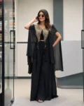 Women's Star Georgette Indo-Western Jacket, Blouse & Palazzo Set