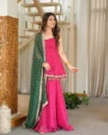 Women's Heavy Faux Georgette Bandhej Print Kediya Palazzo & Dupatta Set