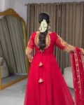 Trending Blooming Georgette Gown, Pant & Dupatta Set