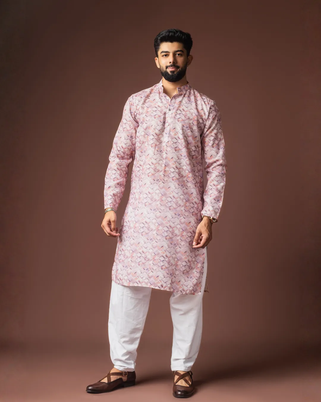 Premium Men’s Festive Wear Blended Linen Kurta with Cotton Bottom Set