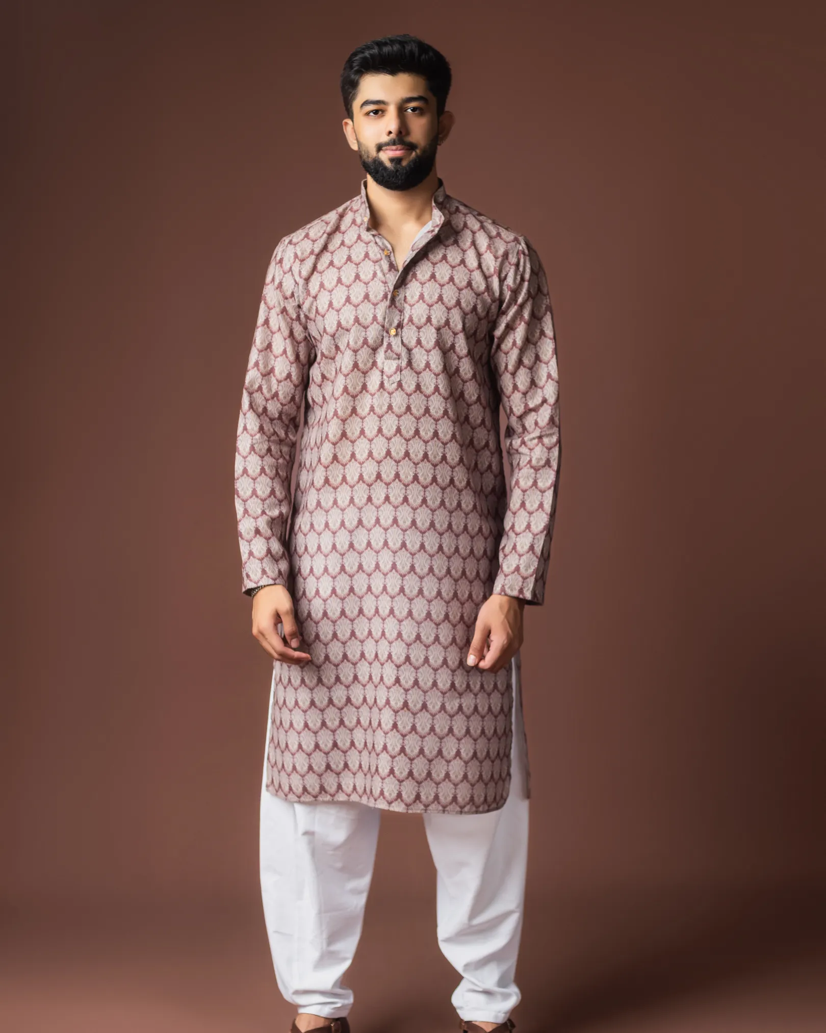 Premium Men’s Festive Wear Blended Linen Kurta with Cotton Bottom Set