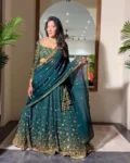Latest Designer Premium Georgette Embroidered Sequins Lehenga with Heavy Cancan & Dupatta