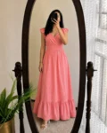 Designer Delta Gown in Premium Polyester Fabric with Dyed Finish – Elegant Party Wear