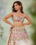 Garden of Elegance Faux Georgette Lehenga Set with Thread, Sequins & Zari Work