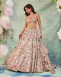 Garden of Elegance Faux Georgette Lehenga Set with Thread, Sequins & Zari Work