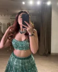Pastel Green Georgette Lehenga Set with Rainbow Sequins, Dori & Thread Work