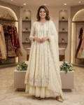 Festival Special Georgette Gown Lehenga & Dupatta Set with Sequins Embroidery & Real Mirror Work