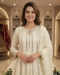 Festival Special Georgette Gown Lehenga & Dupatta Set with Sequins Embroidery & Real Mirror Work
