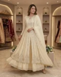 Festival Special Georgette Gown Lehenga & Dupatta Set with Sequins Embroidery & Real Mirror Work