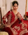 Designer Roman Silk Top Palazzo Set with Thread, Sequin & Rivet Moti Work