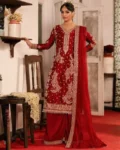 Designer Roman Silk Top Palazzo Set with Thread, Sequin & Rivet Moti Work