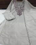 Festival Special Muslin Cotton 3-Piece Set with Foil Mirror Embroidery & Dupatta