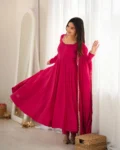 Heavy Pure Mal Chanderi 16 Kali Anarkali Gown Set