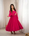 Heavy Pure Mal Chanderi 16 Kali Anarkali Gown Set