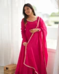 Heavy Pure Mal Chanderi 16 Kali Anarkali Gown Set