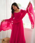 Heavy Pure Mal Chanderi 16 Kali Anarkali Gown Set