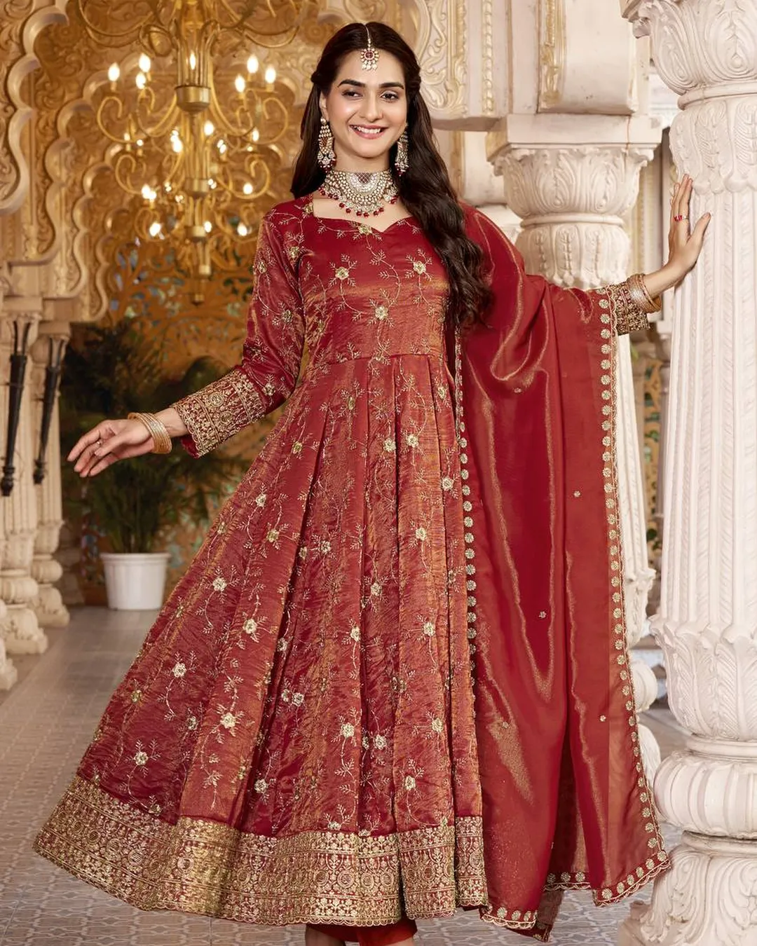 Premium Ready-to-Wear Heavy Cosmos Anarkali Suit Set video