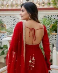 Designer Faux Georgette 7 Meter Flare Anarkali Set