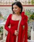 Designer Faux Georgette 7 Meter Flare Anarkali Set