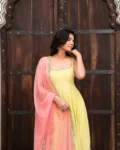Designer Faux Georgette 7-Meter Flair Anarkali Set