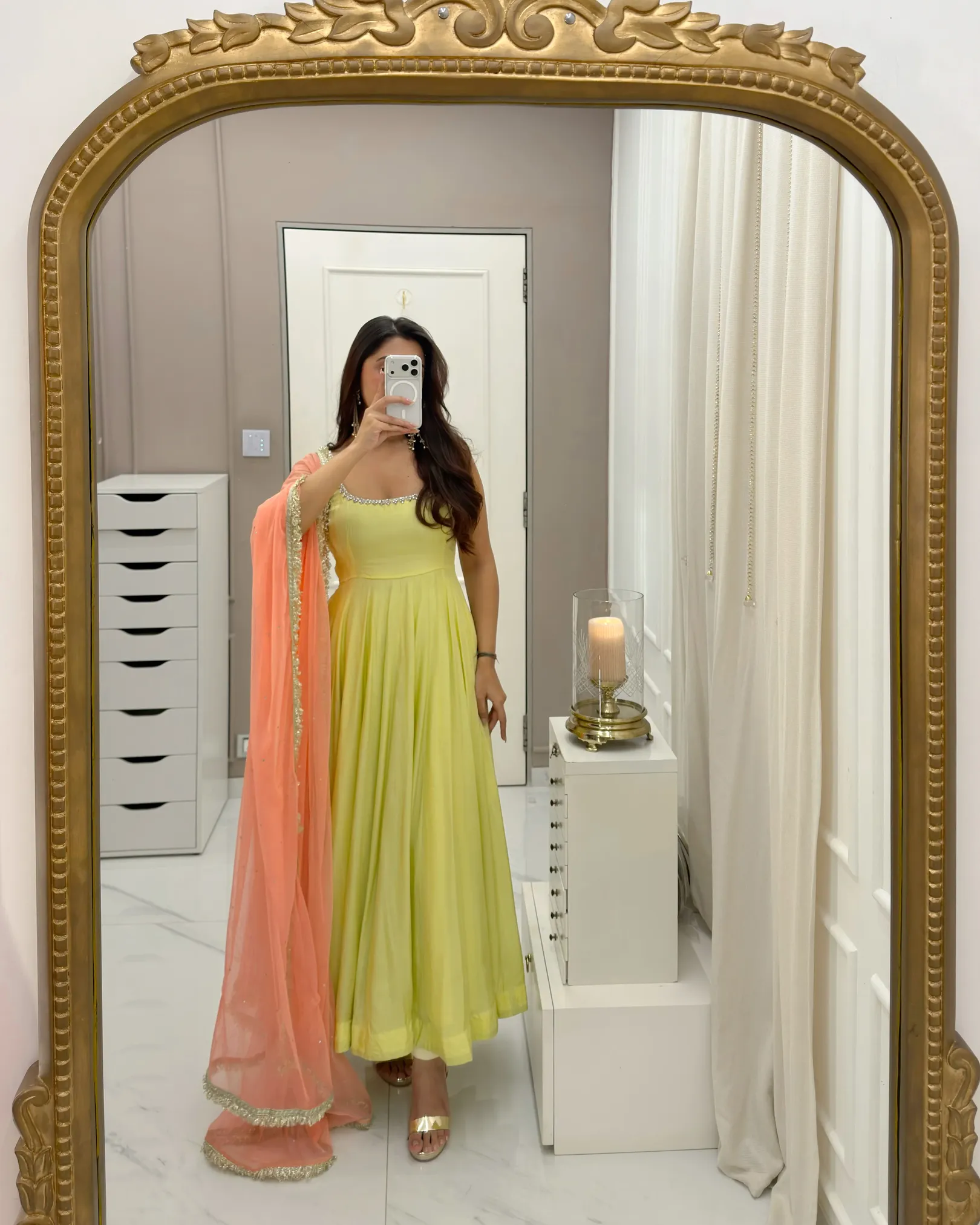 Designer Faux Georgette 7-Meter Flair Anarkali Set video