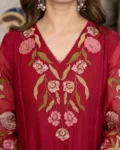 Premium Pure Mul Chanderi Embroidered Suit Set