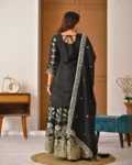 Premium Vichitra Silk Embroidered Top, Sharara & Dupatta Set