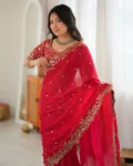 Premium Heavy Fendy Silk Thread & Sequin Embroidered Saree